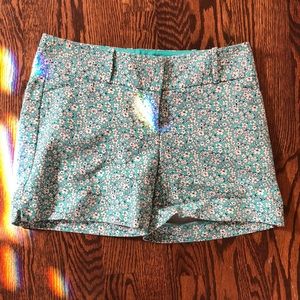 Teal Flowered Shorts